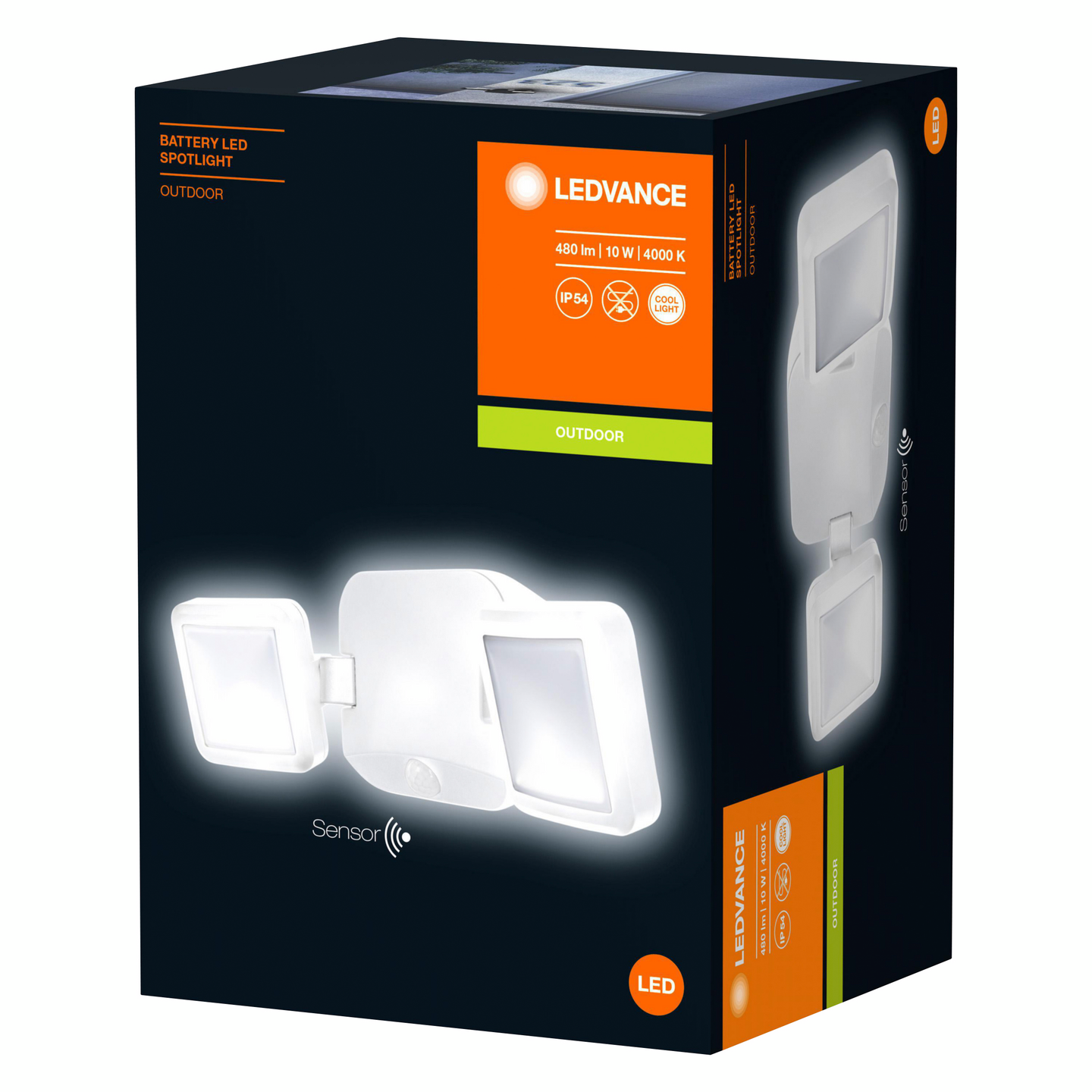 Tunnistinvalaisin LEDVANCE Battery Led Spotlight Double valkoinen