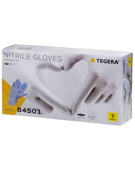 Kertakäyttökäsineet TEGERA 84501 nitriili puuteriton 100kpl