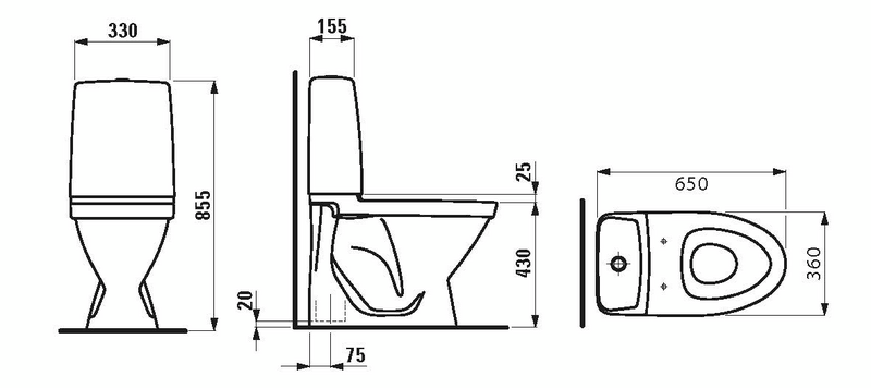 Wc-istuin Cello Lianna piilo S Rimless 2-toiminen huuhtelu + kansi