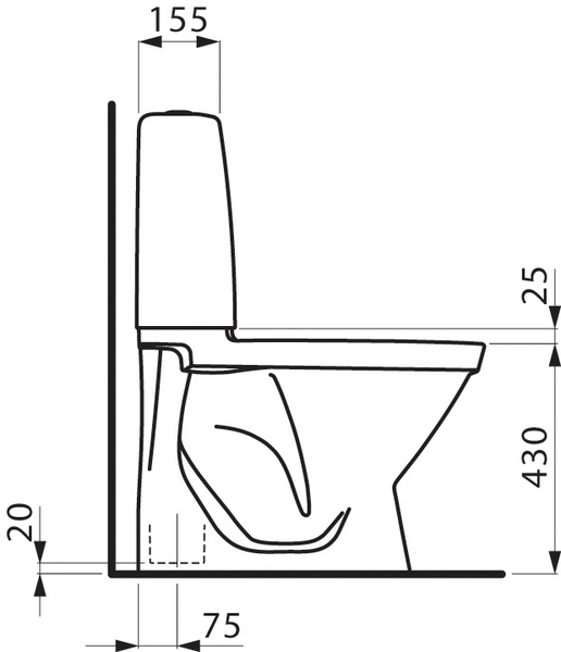 Wc-istuin Cello Lianna piilo S Rimless 2-toiminen huuhtelu + kansi