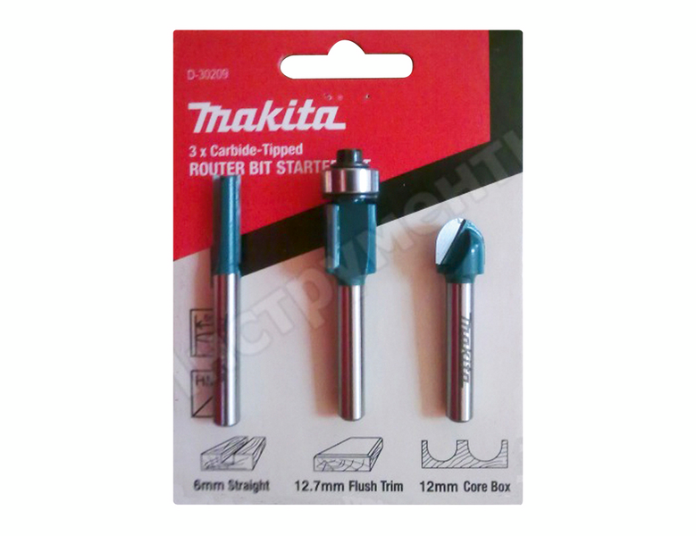 Jyrsinteräsarja Makita 6mm kara 3-osaa
