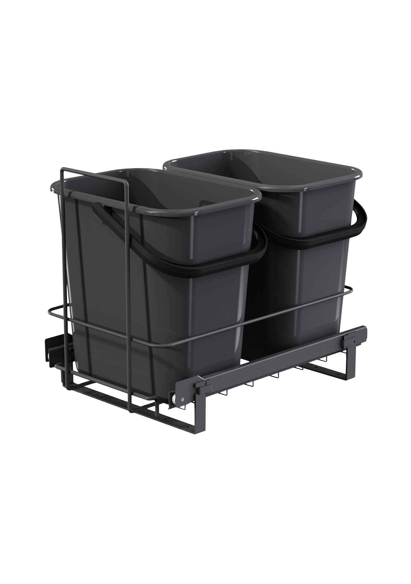 Jätevaunu 2 sankoa LM 65/2 antrasiitti