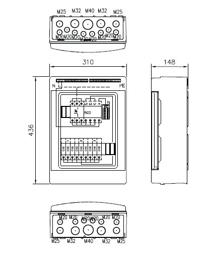 Ryhmäkeskus Esteri EVS245.09P 25A PC IP65