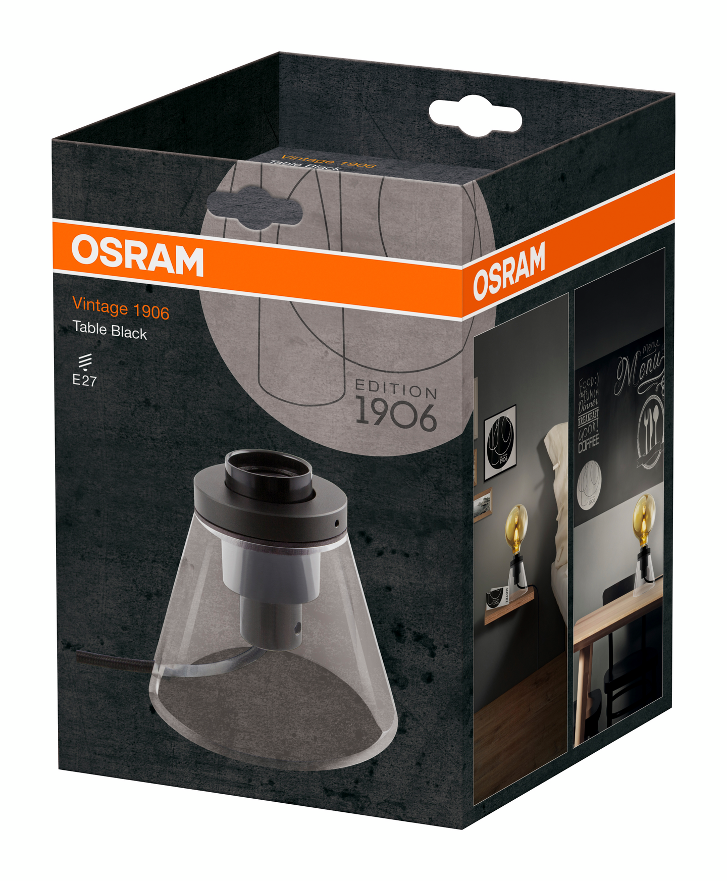 Pöytävalaisin Osram Vintage 1906 Table 4x1 musta