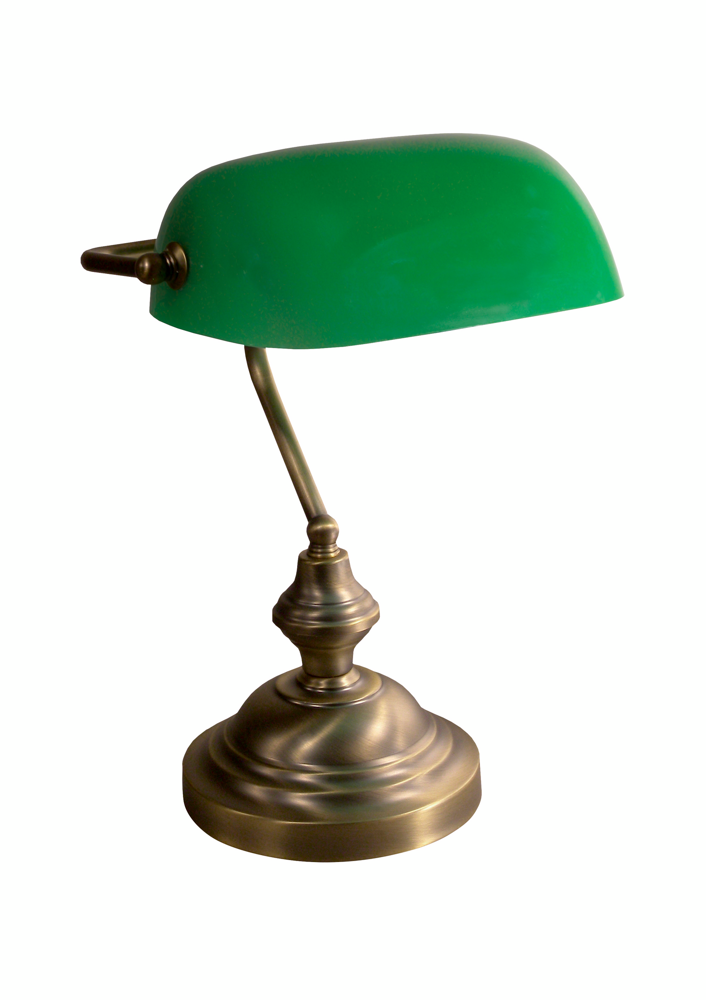 Pöytävalaisin Sessak Pankkiiri lasi antiikkimessinki vihreä