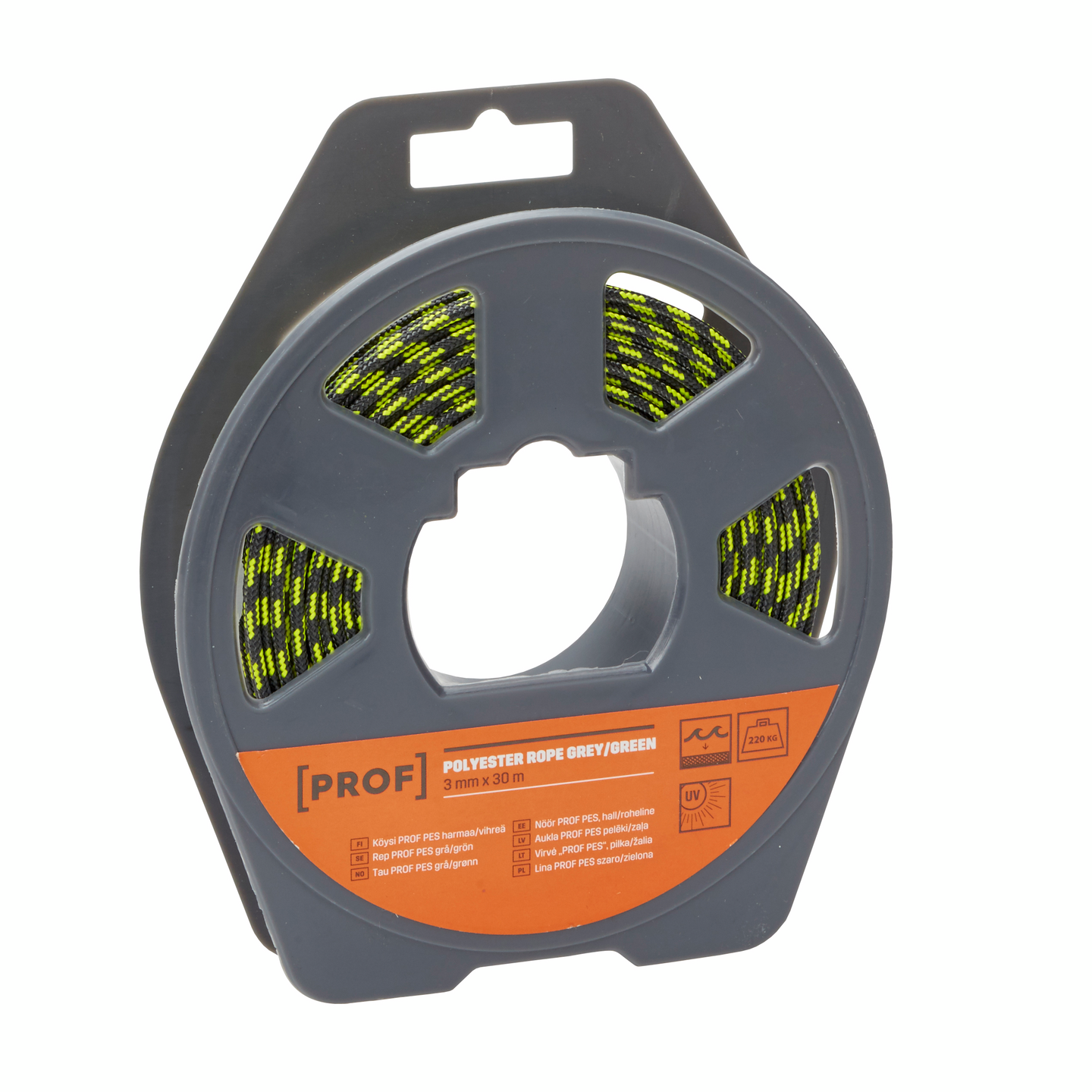 Köysi PROF polyesteri harmaa vihreä 3mmx30m