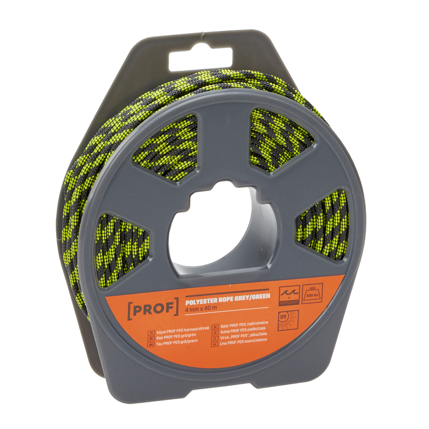 Köysi PROF polyesteri harmaa vihreä 4mmx40m