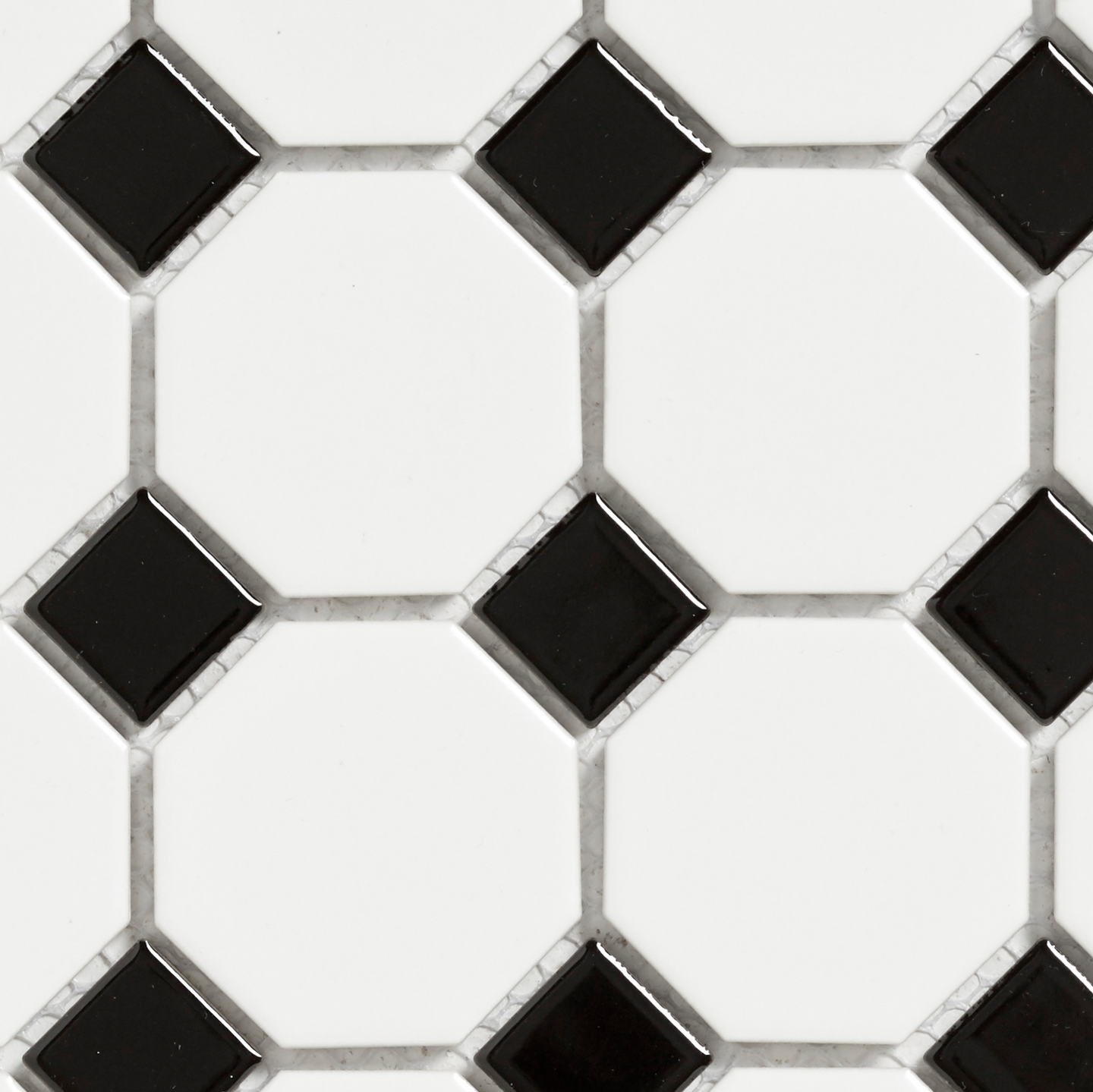 OCTOGON CELLO 29,5X29,5 WHITE/BLACK, MATT  (K)