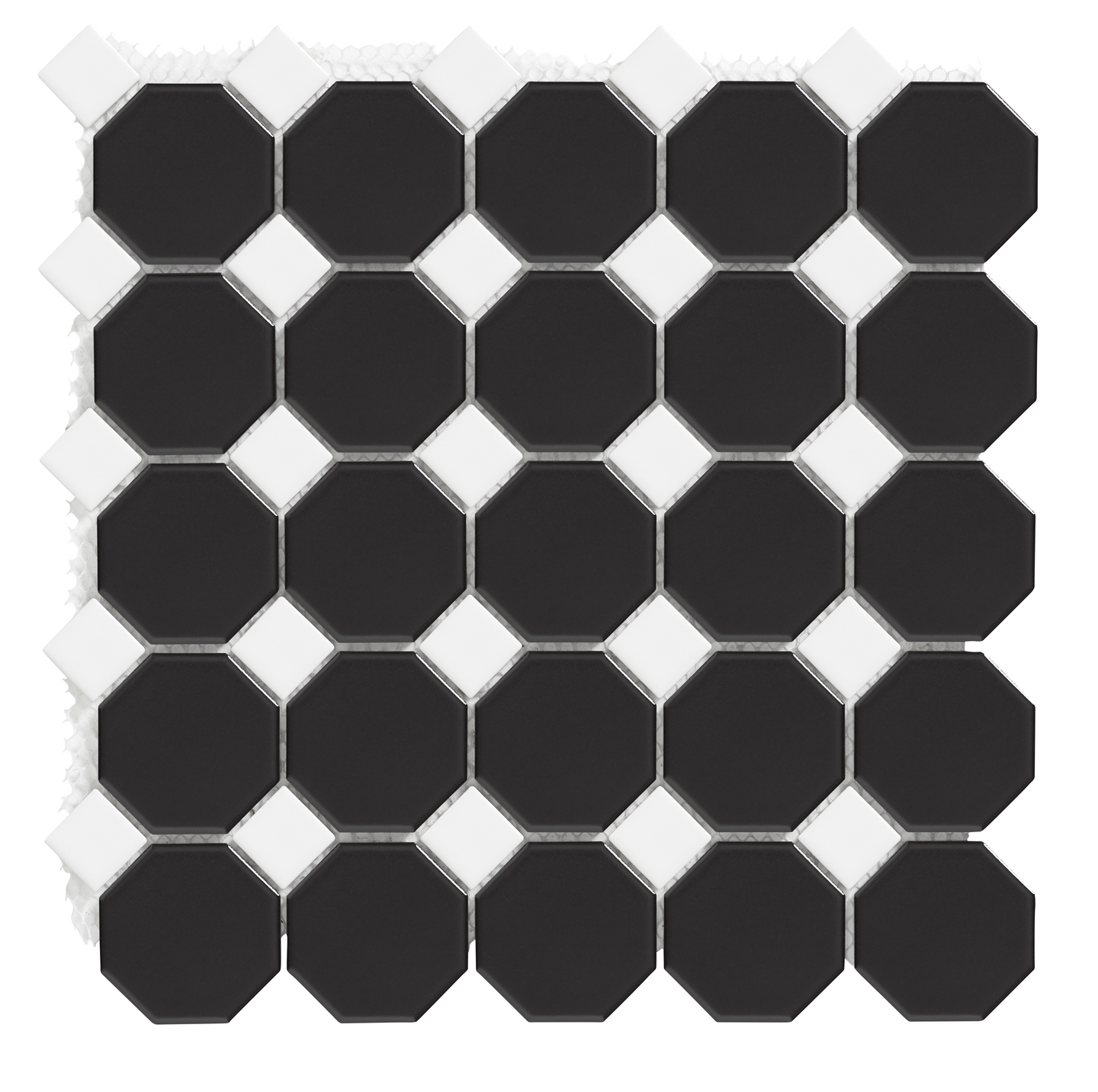 OCTOGON CELLO 29,5X29,5 BLACK/WHITE, MATT(K)