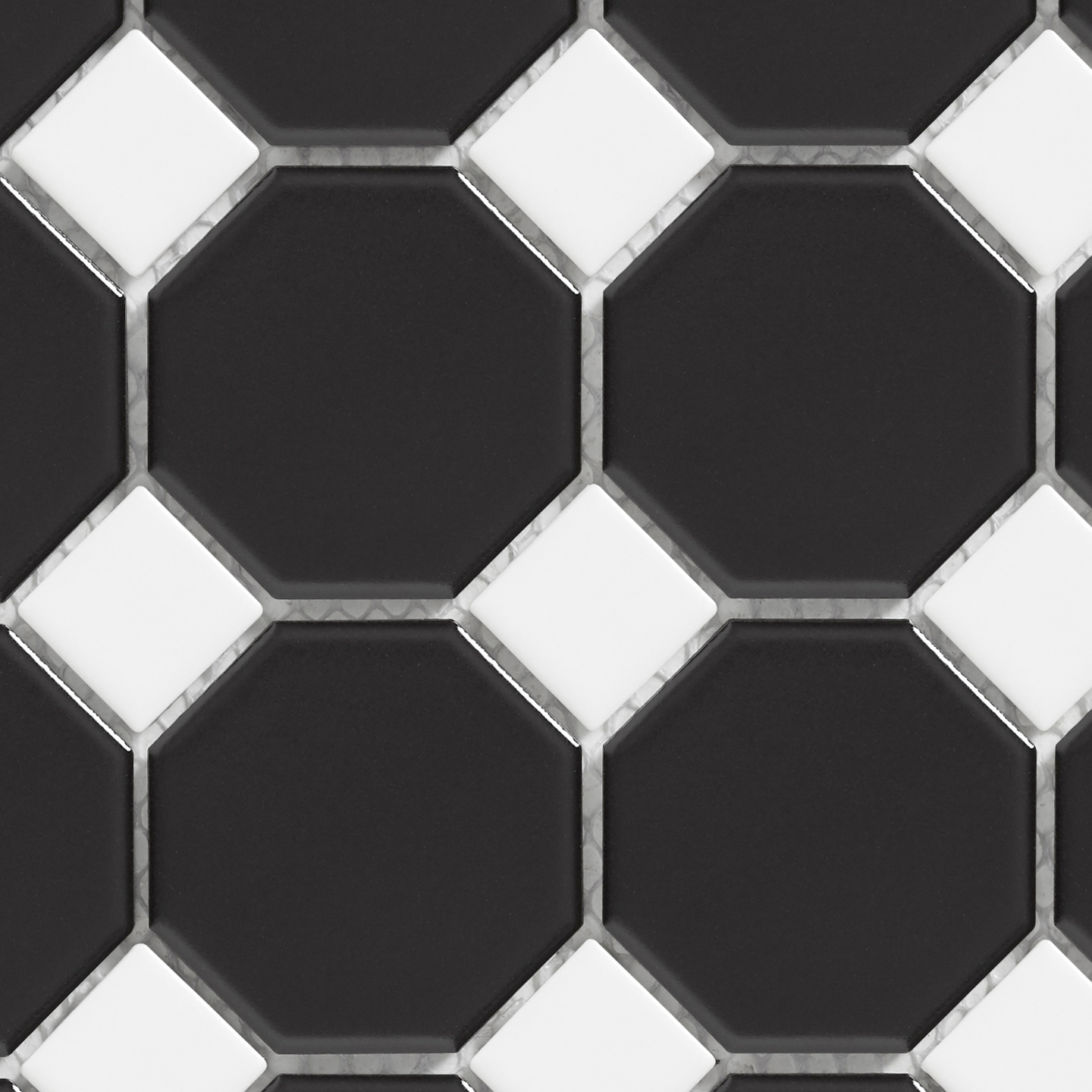 OCTOGON CELLO 29,5X29,5 BLACK/WHITE, MATT(K)