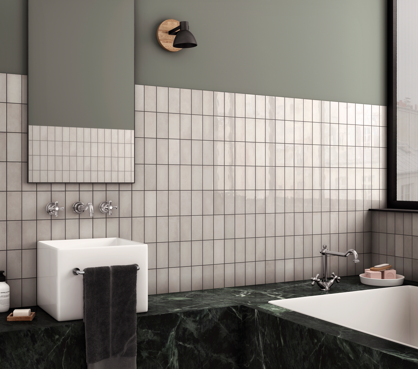 Seinälaatta Cello Village 6,5x13,2 vaaleanharmaa Silver Mist kiiltävä 0,5m²