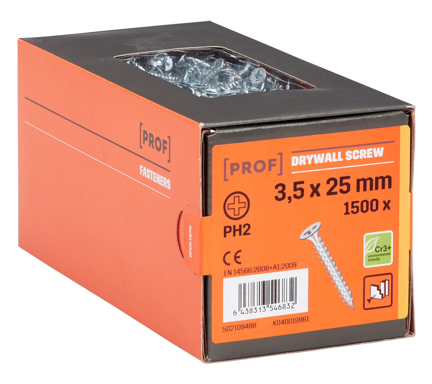 GIPSSKRUV PROF 3,5X25 1500ST FÖR STÅL