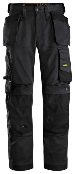 Housut Snickers 6251-0404 stretch musta riipputaskut