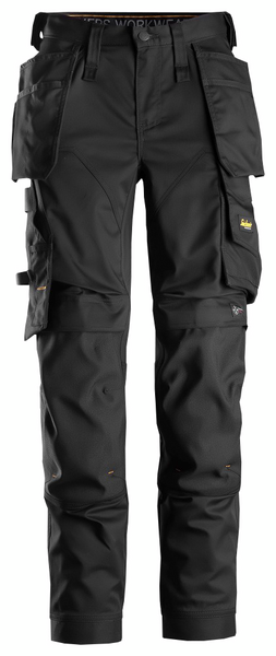 Housut Snickers 6247-0404 naisten stretch riipputaskut musta