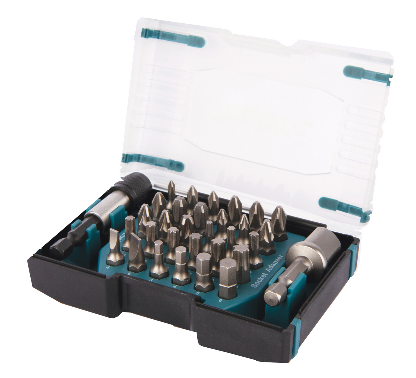 Ruuvikärkisarja Makita 32 osaa Torx/PH/PZ/SL/kuusio 25mm ja hylsyadapteri