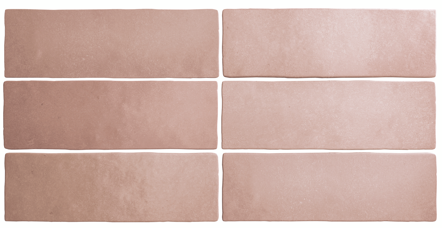 Seinälaatta Cello Magma 6,5x20 vaalea pinkki matta 0,5m²