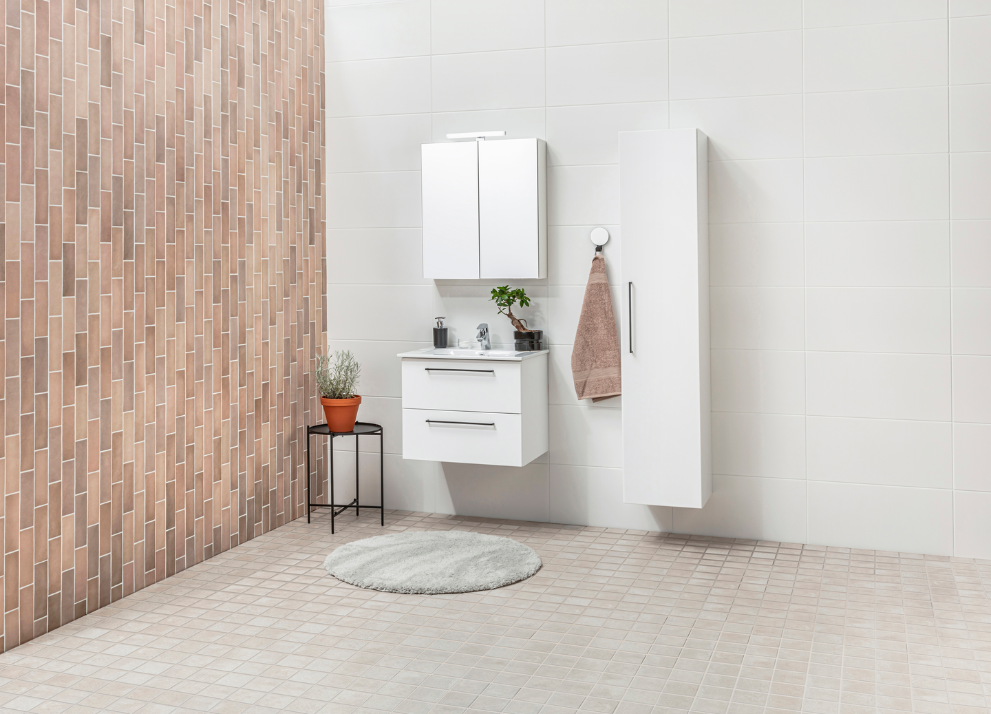 Seinälaatta Cello Magma 6,5x20 vaalea pinkki matta 0,5m²