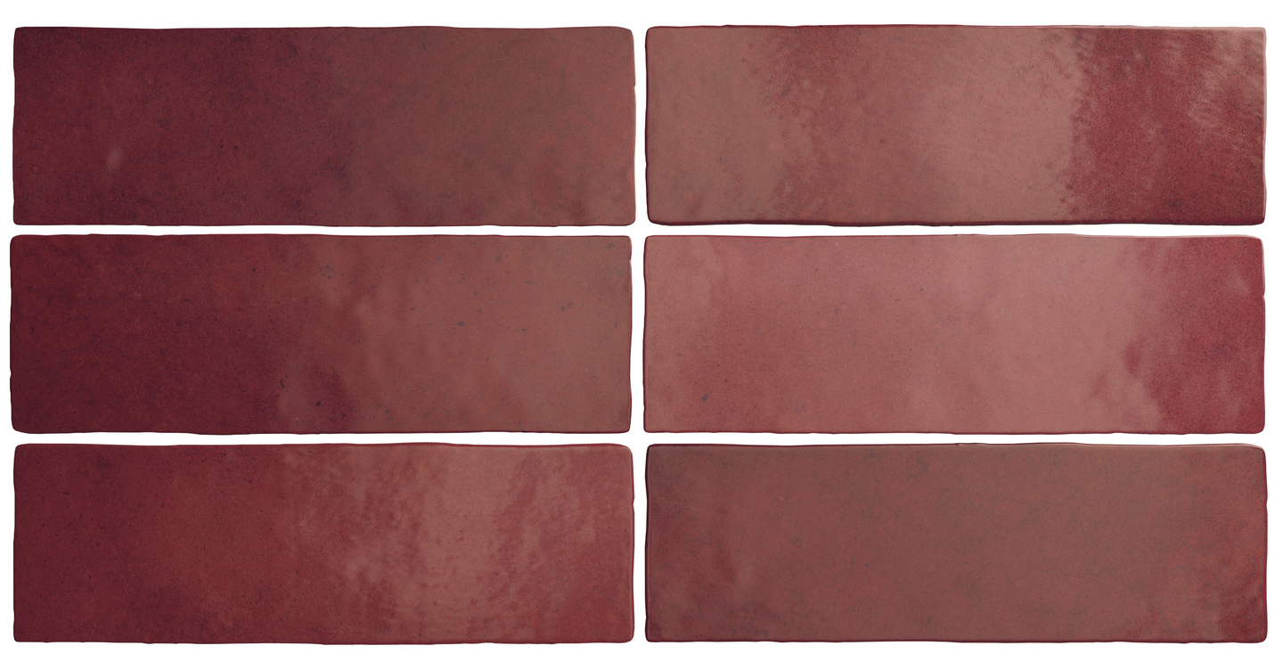 KAKEL MAGMA 6,5X20 BURGUNDY RÖD MATT 0,5