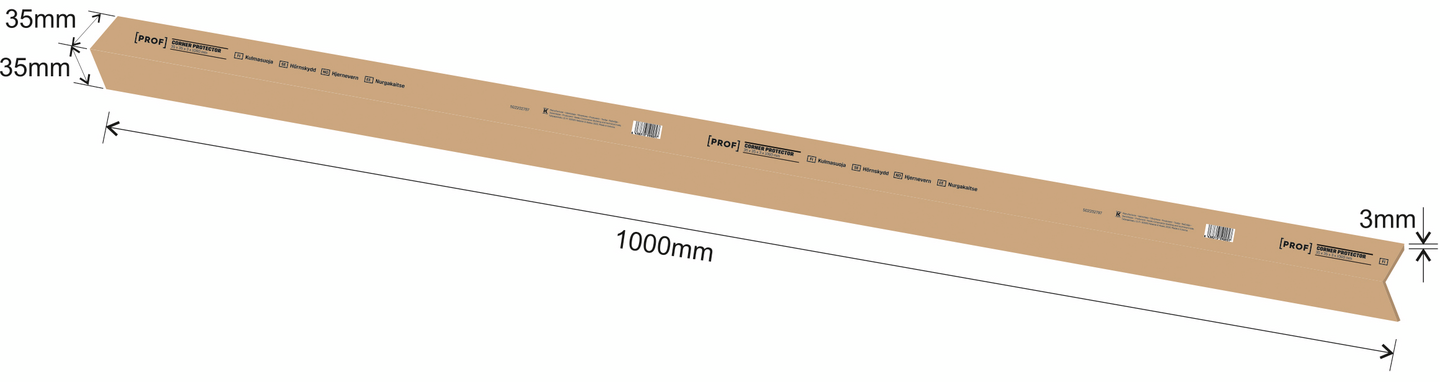 Kulmasuoja PROF 3x35x35x1000mm