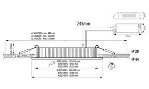 Alasvalo Ensto Velox ALSD180PU 11W 830/840 valkoinen IP44