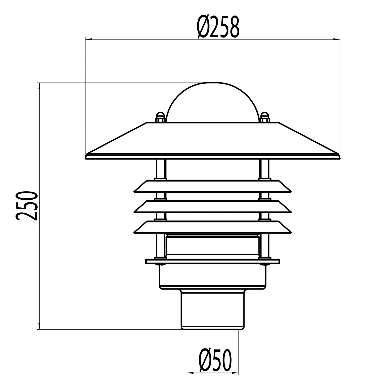 Pylväsvalaisin Ensto Averia AVG01M IP44 75W E27 G O musta