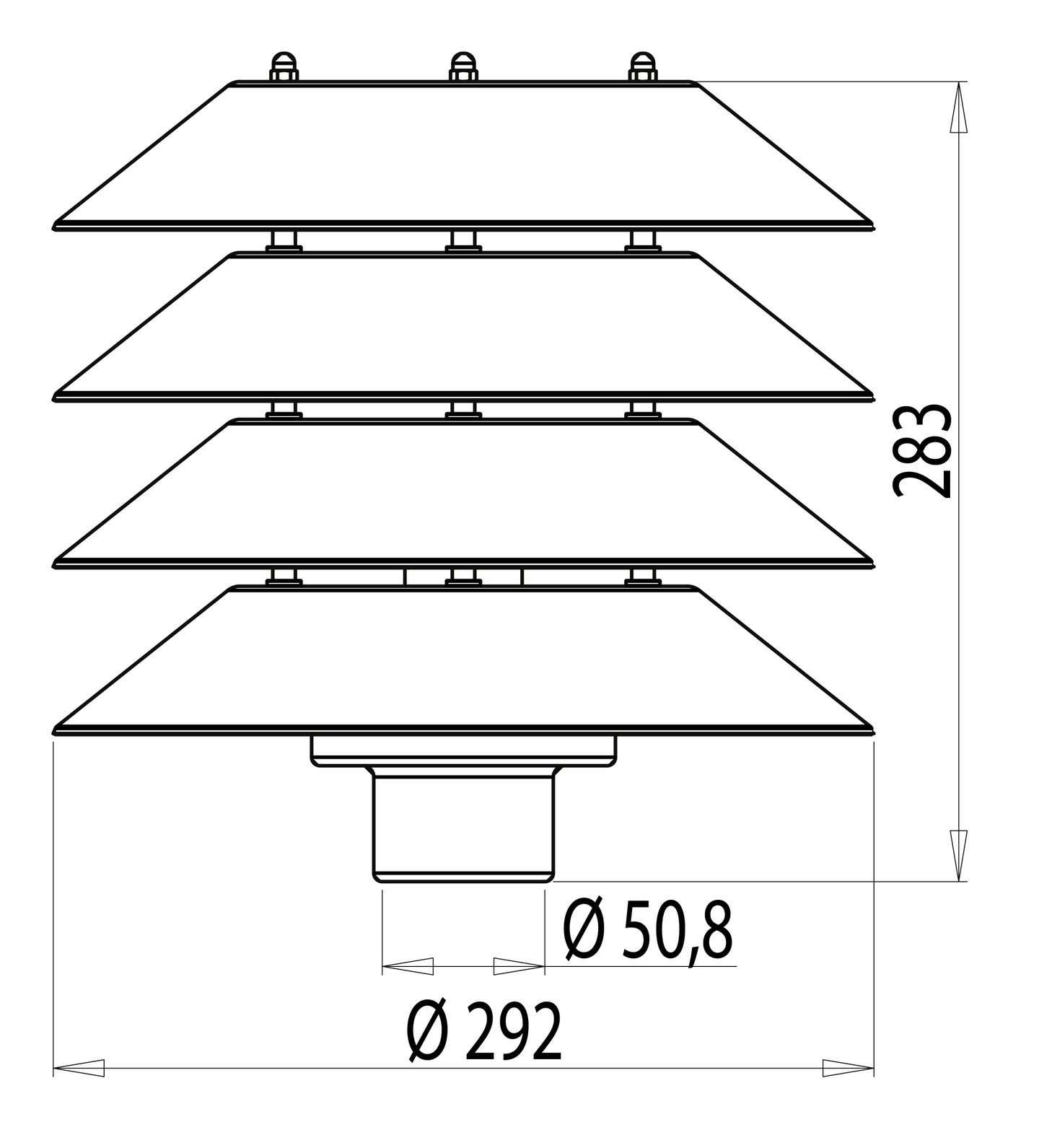Pylväsvalaisin Ensto Käpy AT101ALM 100W musta