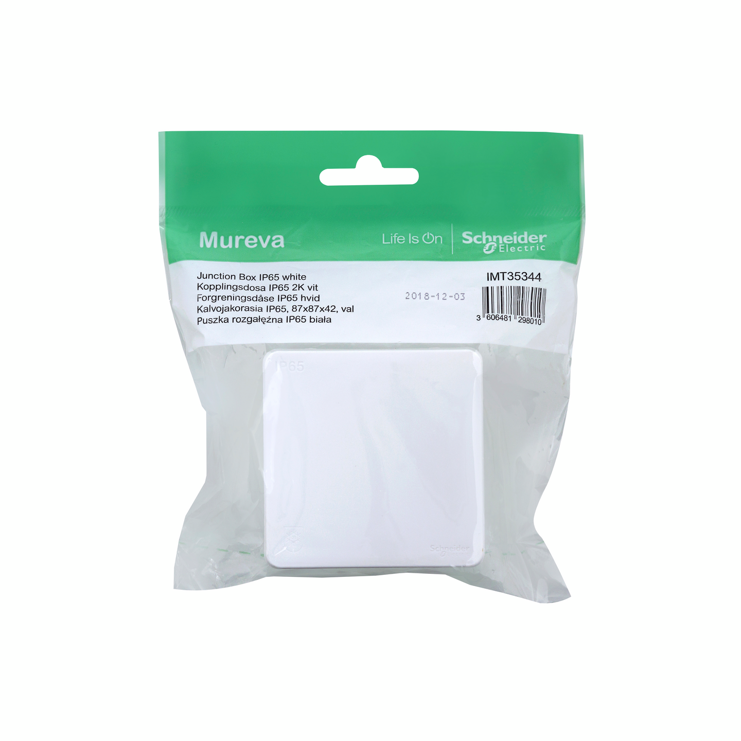 KOPPLINGSDOSA SCHNEIDERELECTRIC IP65 2K VIT DIY