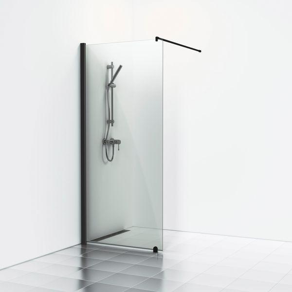 Suihkuseinä Svedbergs Skoga kiinteä 70x198 musta/savulasi