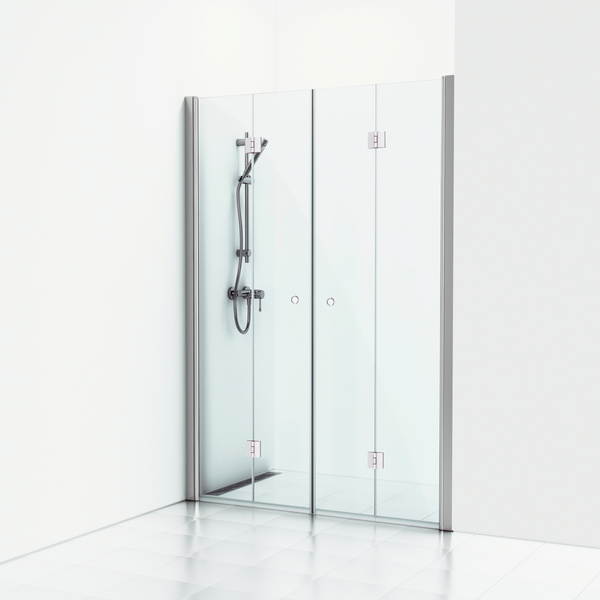 Suihkuseinä Svedbergs Skoga taitettava 138x198 kiilt/kirkas 2-ovinen rengasvedin