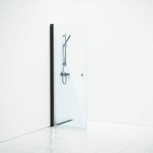 Suihkuseinä Svedbergs Skoga suora 77x198 musta/kirkas lasi rengasvedin