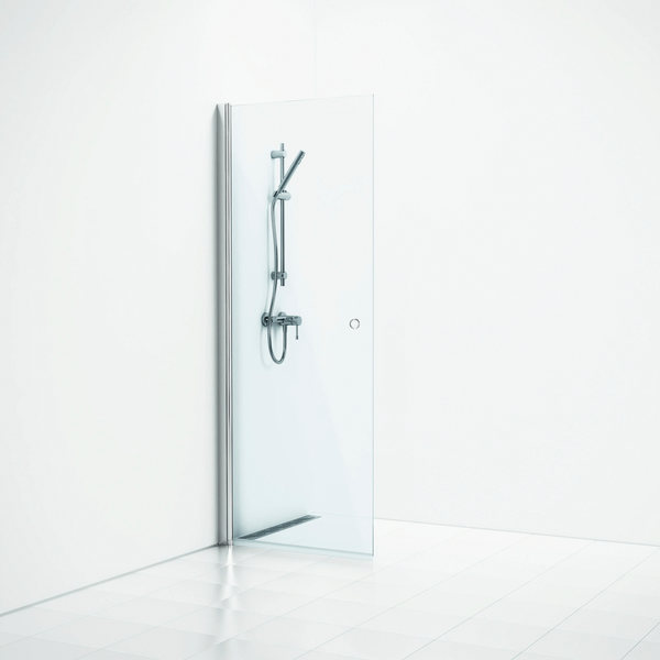 Suihkuseinä Svedbergs Skoga suora 77x198 alumiini matta/kirkas lasi rengasvedin