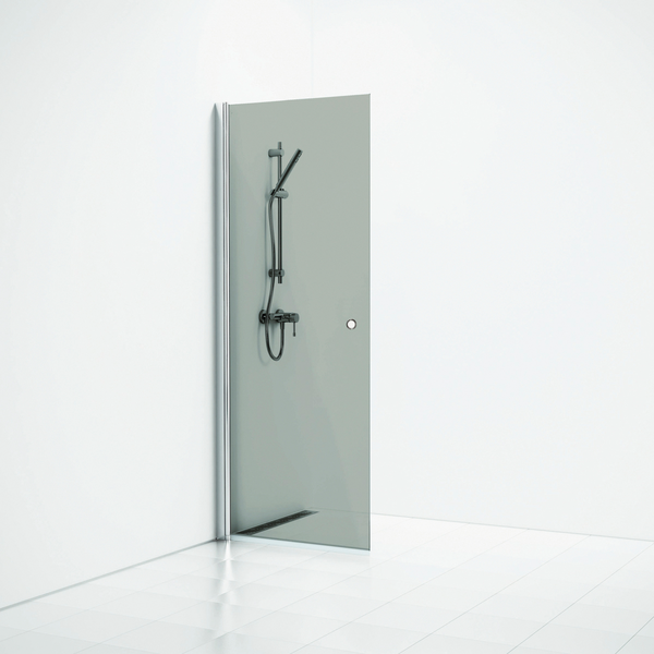 Suihkuseinä Svedbergs Skoga suora 77x198 alumiini kiilt/savulasi rengasvedin