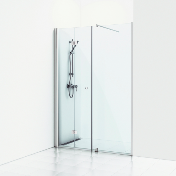 Suihkuseinä Svedbergs Skoga taitettava/kiinteä 200x198 matta/kirkas rengasvedin