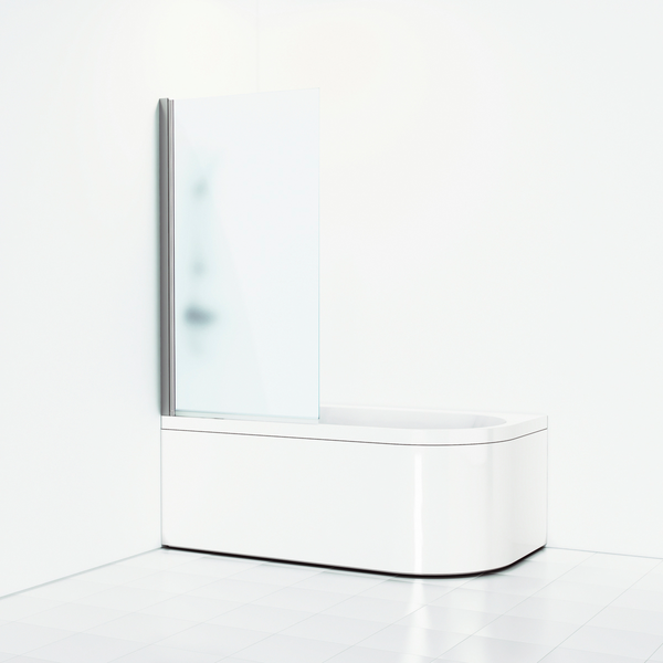 Suihkuseinä Svedbergs Skoga ammeeseen suora 80x141 alumiini matta/huurrelasi