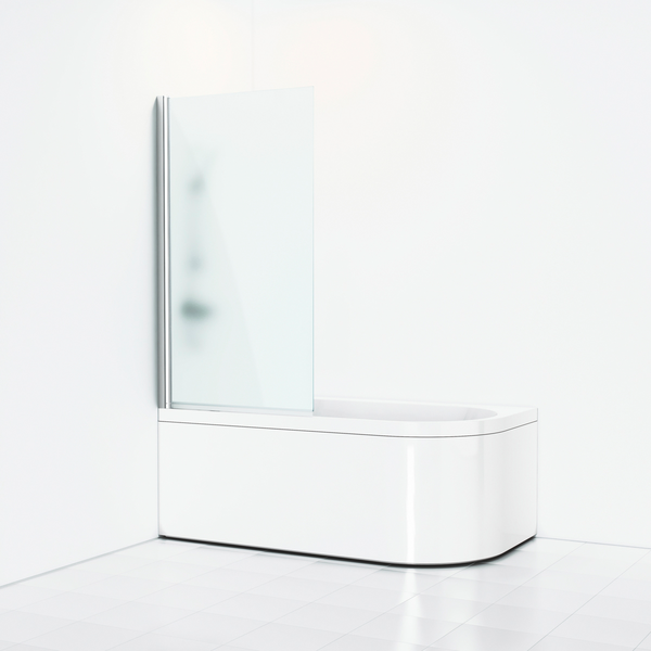 Suihkuseinä Svedbergs Skoga ammeeseen suora 80x141 alumiini kiilt/huurrelasi