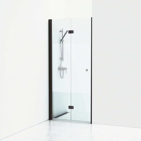 Suihkuseinä Svedbergs Skoga taitettava 97x198 musta/puolihuurre 1-ov rengasvedin