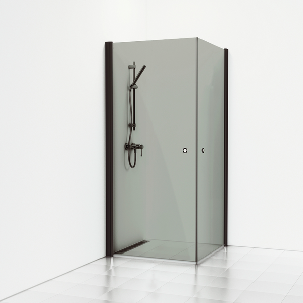 Suihkukulma Svedbergs Skoga suora 80x90x198 musta/savulasi rengasvedin