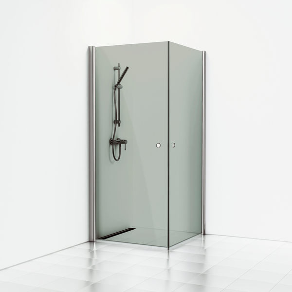 Suihkukulma Svedbergs Skoga suora 80x90x198 alumiini matta/savulasi rengasvedin