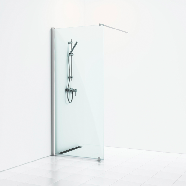 Suihkuseinä Svedbergs Skoga kiinteä 80x198 alumiini matta/kirkas lasi