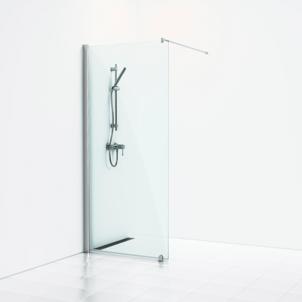 Suihkuseinä Svedbergs Skoga kiinteä 80x198 alumiini kiilt/kirkas lasi