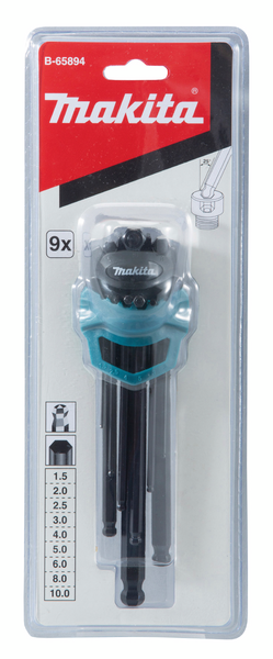 Kuusiokoloavainsarja Makita 9-osainen