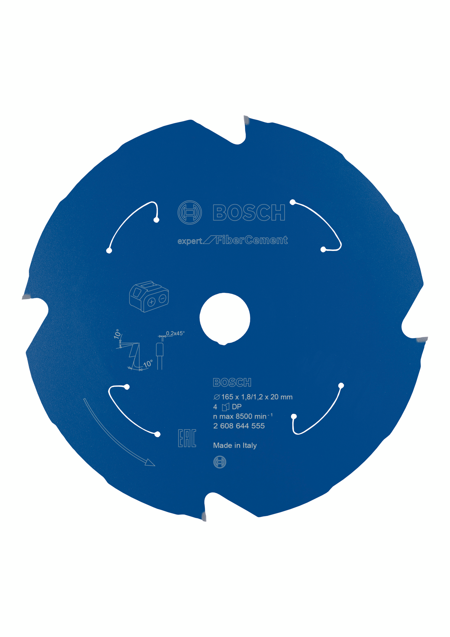 Pyörösahanterä Bosch Expert for fibercement 165x20 4t