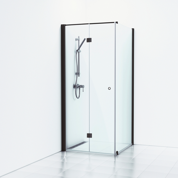 Suihkukulma Svedbergs Skoga taitettava/kiinteä 90x70x198 musta/kirkas lasi
