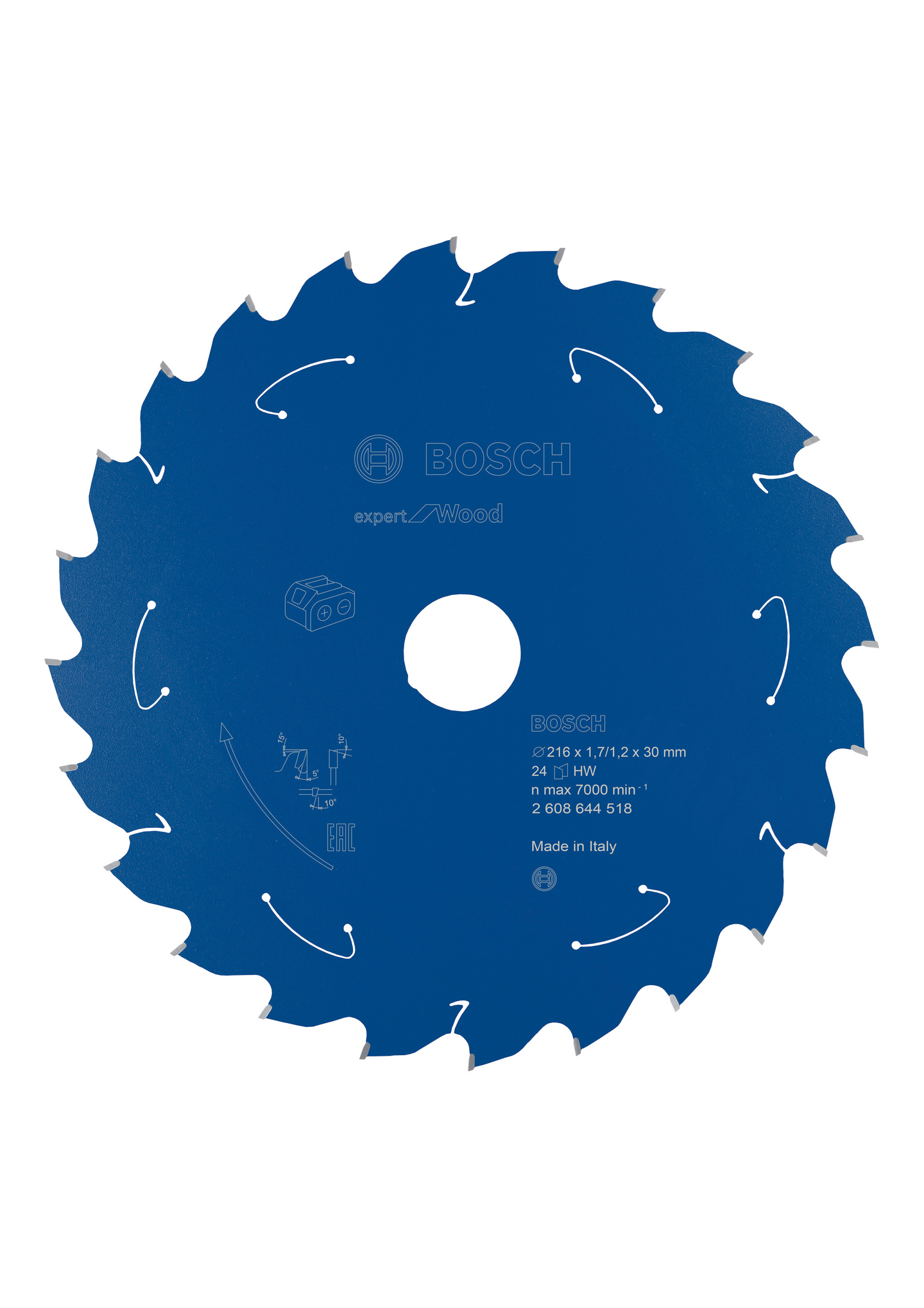Pyörösahanterä Bosch 216x30mm Expert for Wood 24T jiirisahoille