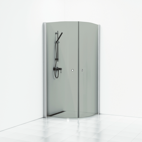 Suihkukulma Svedbergs Skoga puolipyöreä 80x80x198 matta/savulasi rengasvedin