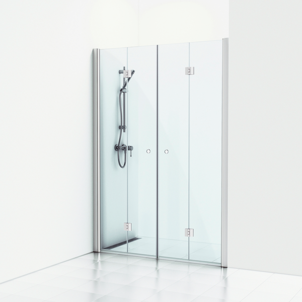 Suihkuseinä Svedbergs Skoga taitettava 138x198 matta/kirkas 2-ovinen rengasvedin