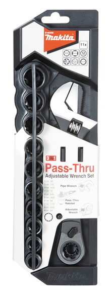 Jakoavain/hylsysarja Makita 11-osainen läpimentävä