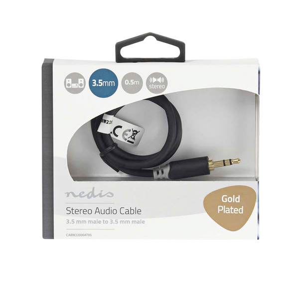 Kaapeli Nedis 3,5mm U-U 0,5m