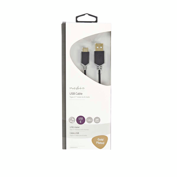 Kaapeli Nedis USB-C 2.0 USB-A uros - USB-C uros 1m
