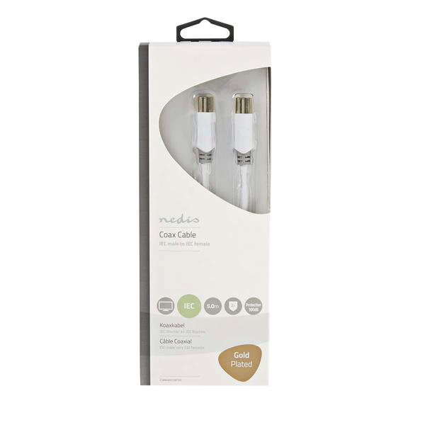 Antennikaapeli Nedis Coax uros - Coax naaras 5m